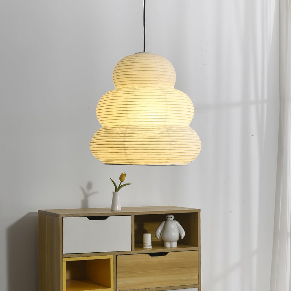 Beige Mulberry Paper Swag Pendant Light