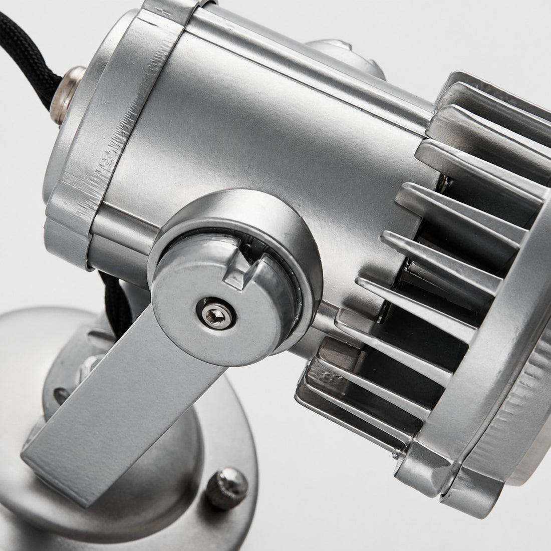 Brushed Silver Industrial Spotlight Wall Sconce