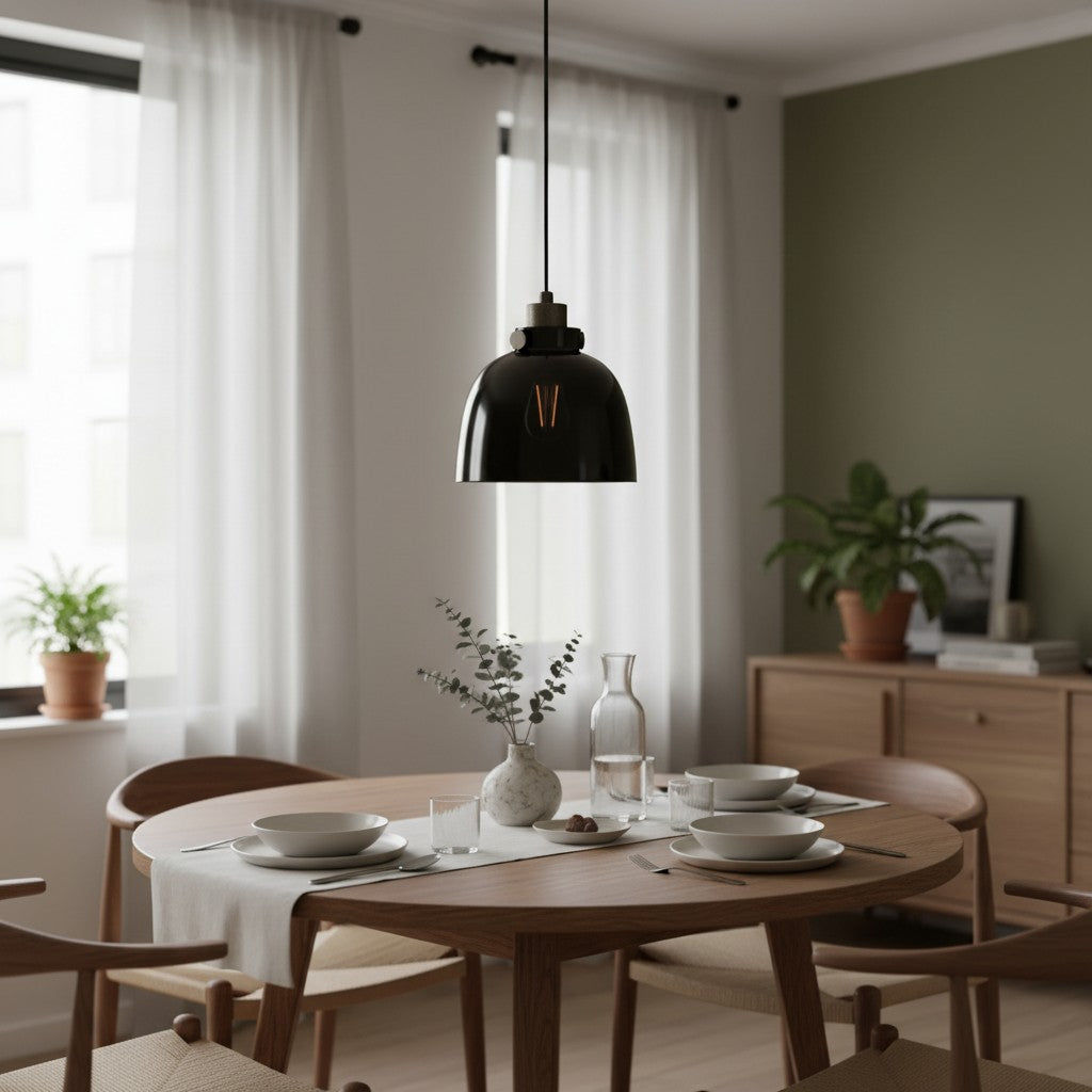 Readium Tinted Glass Pendant Light - Minimalist Dome Shade Adjustable for Kitchen Island and Dining Room