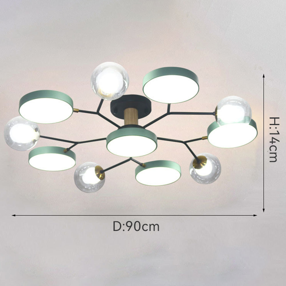 Branch LED Acrylic Ceiling Lamp - Creative Disc Design for Living Room