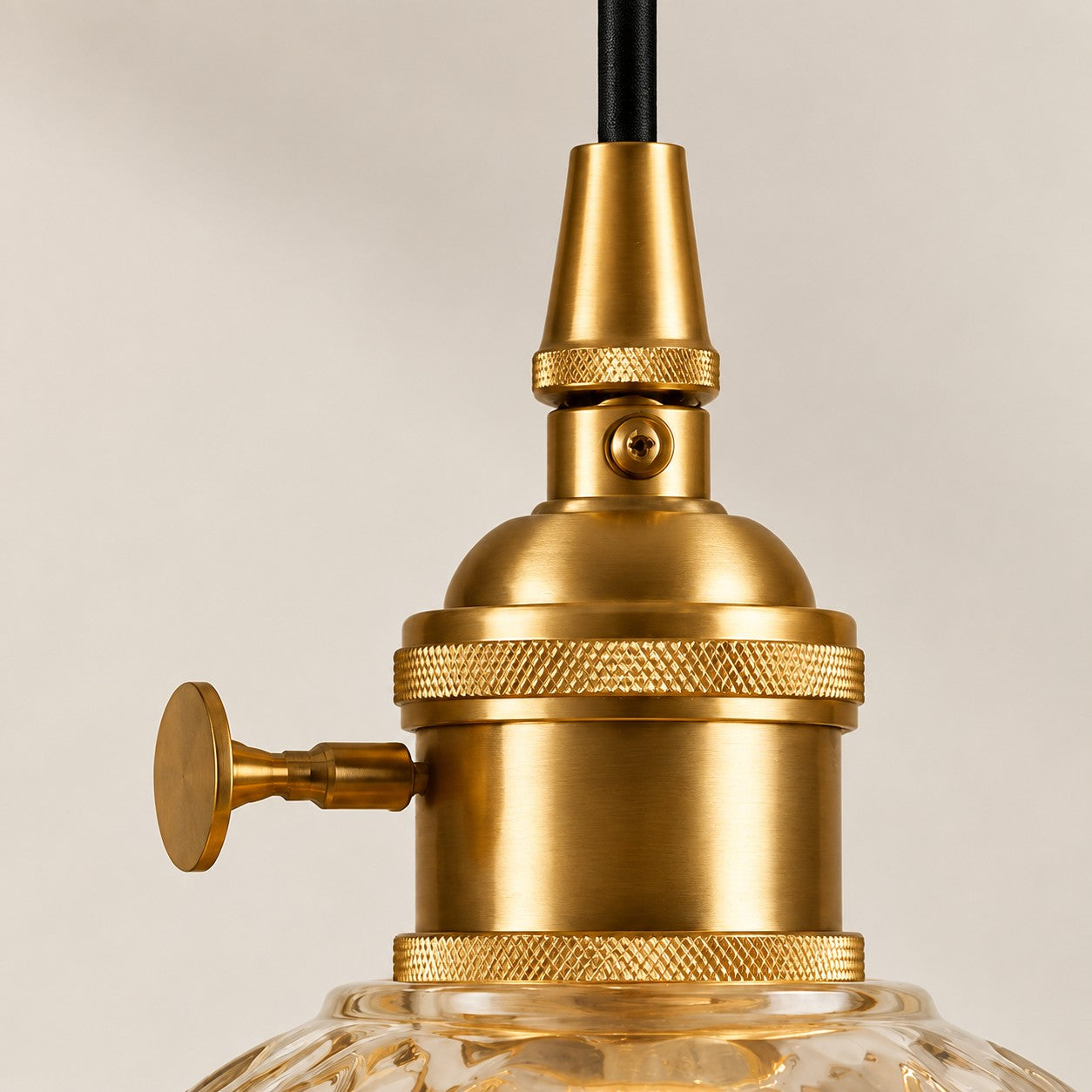 Vintage-Blüten-Pendelleuchte aus Glas mit Stecker