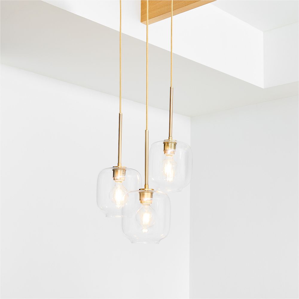 Lumivelle Pebble Glass Chandelier - 3-Light Modern Pendant Style