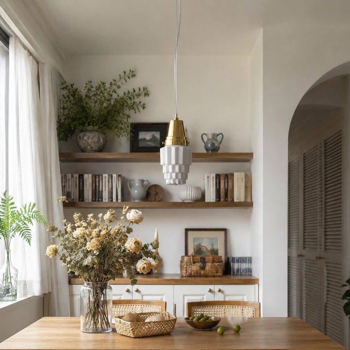 Moderne Milchglas-Pendelleuchte für Esszimmer