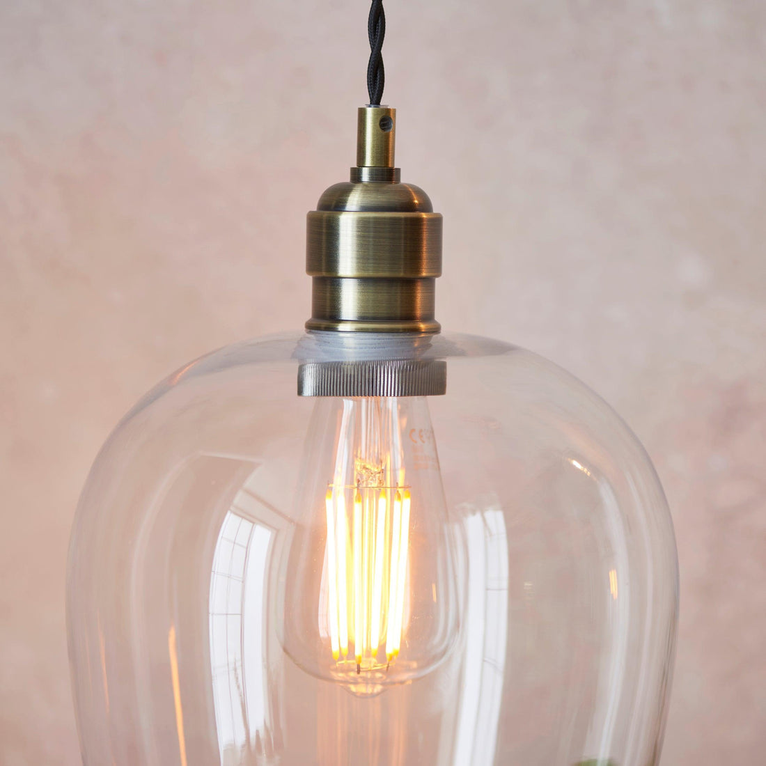 Clarione Height-Adjustable Glass Pendant Light - Classic Art Deco Light