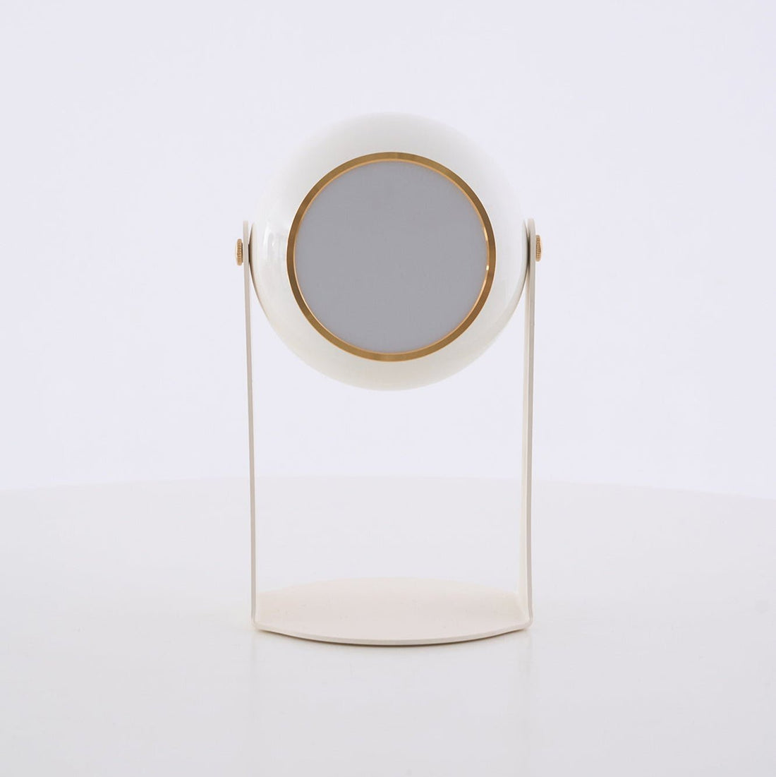 Glossy Black-White Table Lamp - Helmet-Inspired