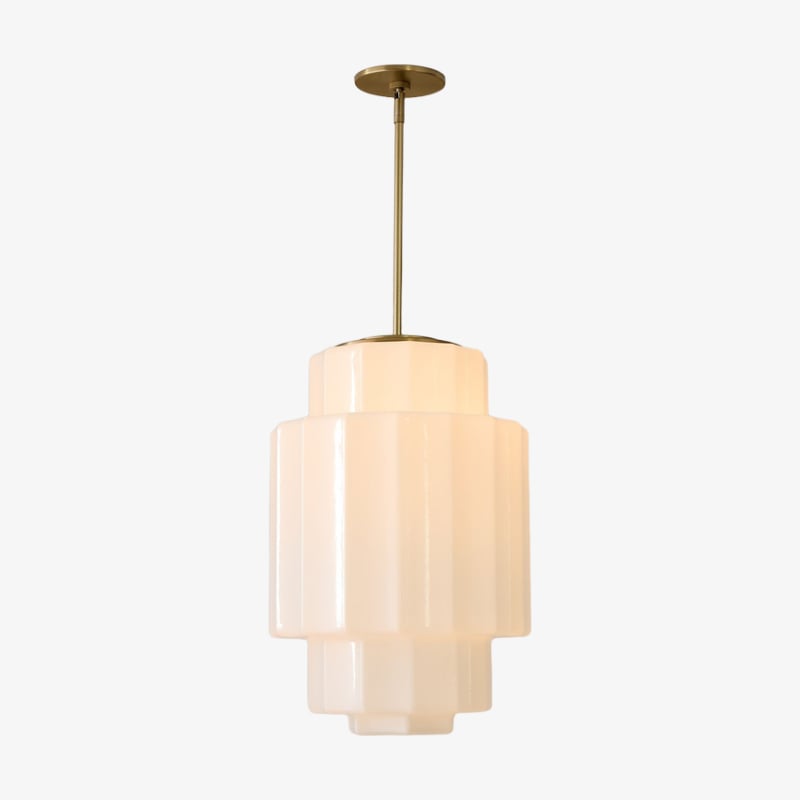 Vexrona Glass Pendant Lamp - Elegant Adjustable Metal Hanging Rod for Living Room and Bar