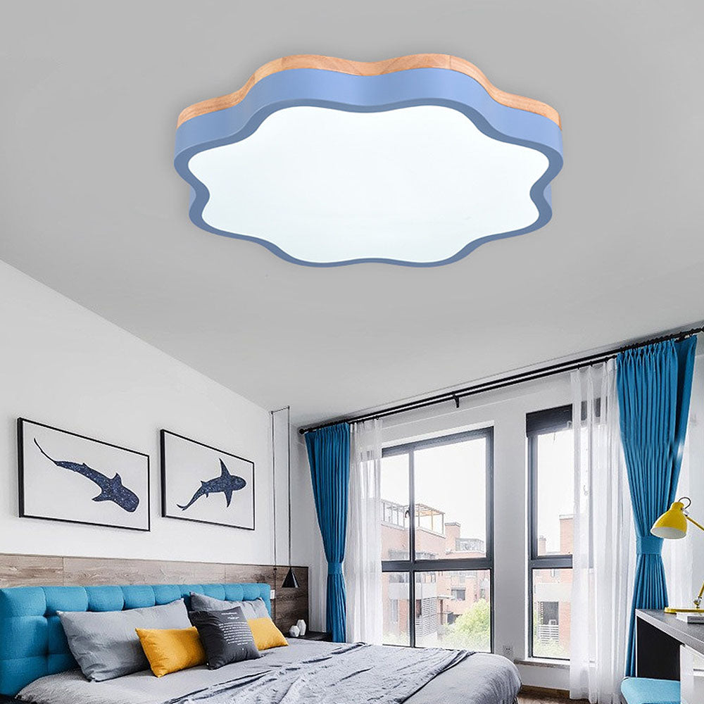 Flower LED Ceiling Light - Macaron Acrylic Fixture for Children's Room