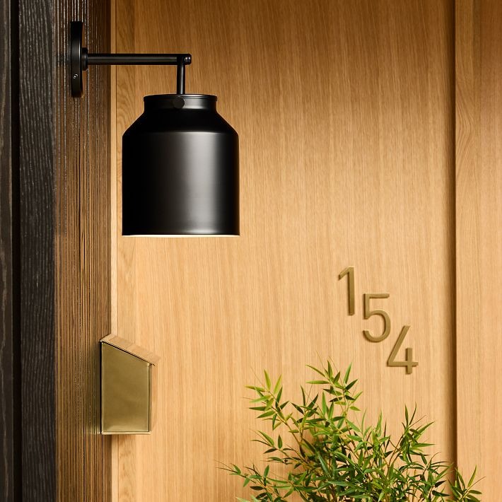 Hanton Metal Outdoor Wall Sconce - Matte Black Industrial Light Fixture