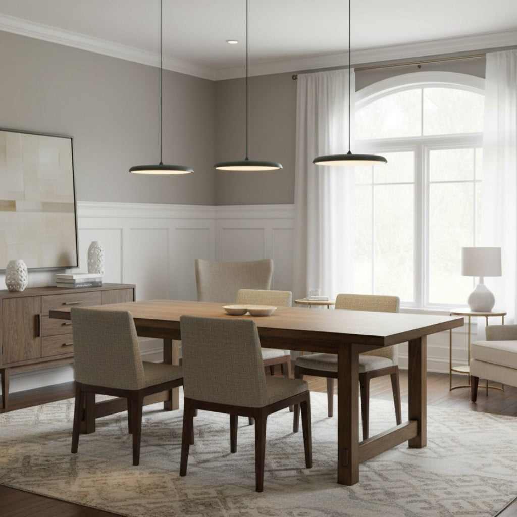 Astris Modern Disc Pendant Lighting – Soft Glow LED Hanging Light for Dining Room and Living Space