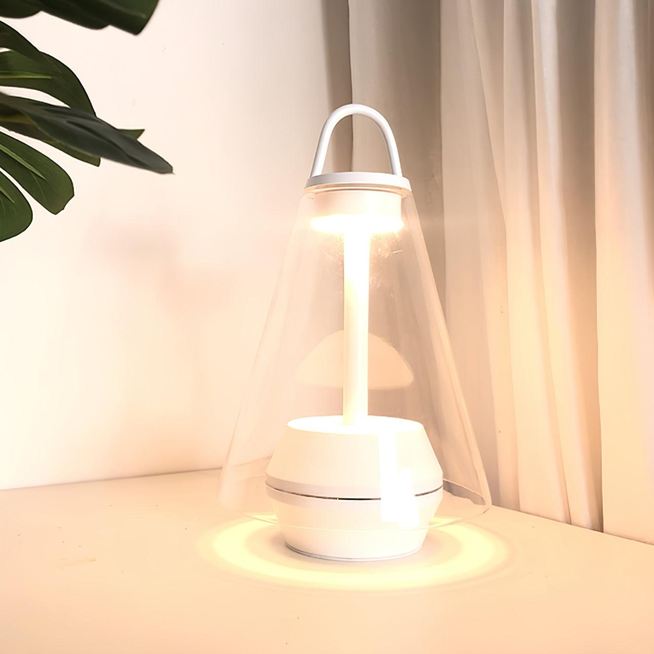 Table Lamp - Rechargeable Glass LED Light for Indoor Use