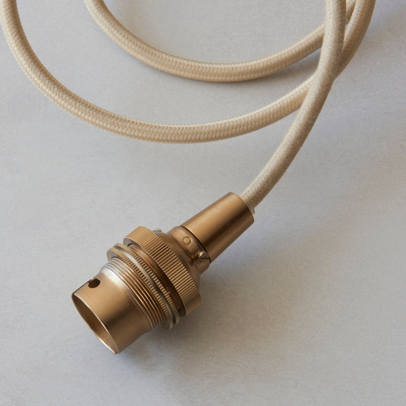 Plaitar Modern Brass Pendant Light - Minimalist Ceiling Fixture with Braided Cord for Hallways