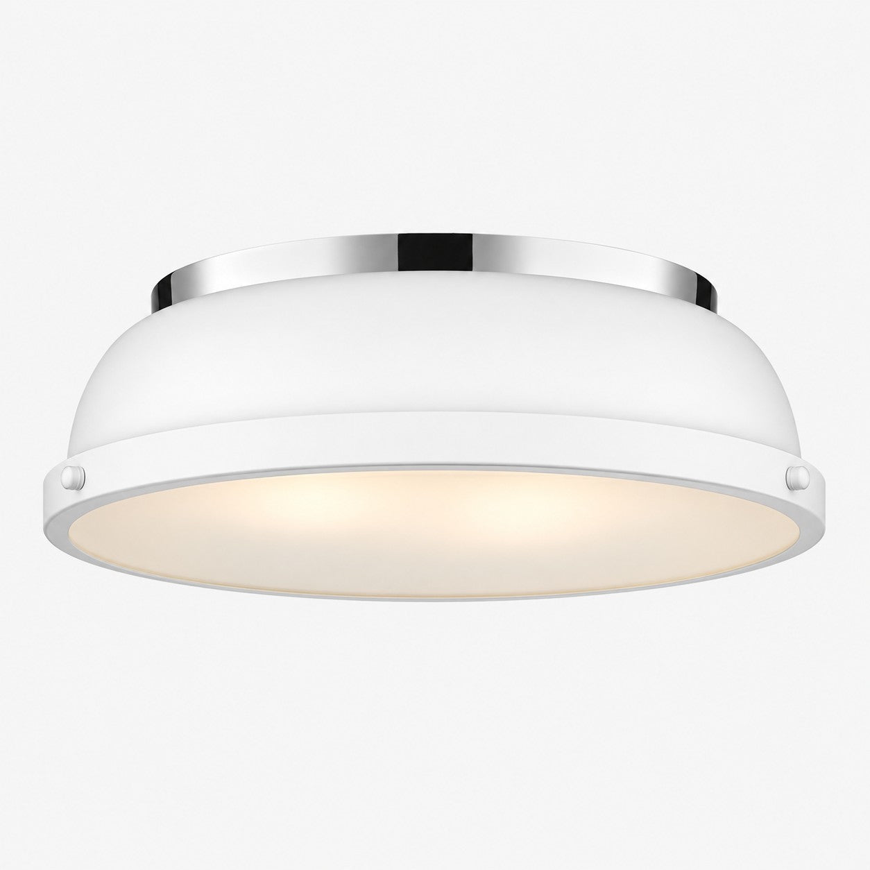 Metal Flush Mount Ceiling Fixture with Frosted Diffuser