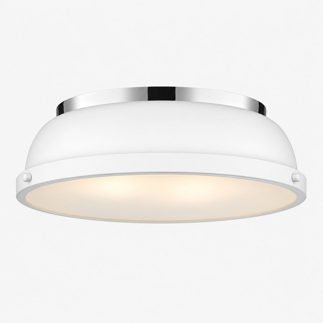 Metal Flush Mount Ceiling Fixture with Frosted Diffuser