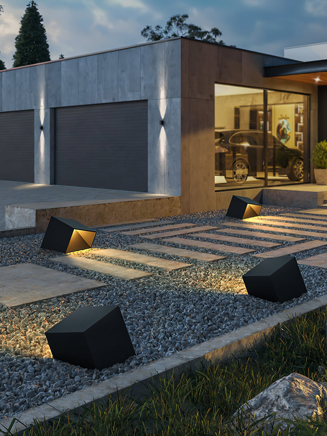Cube Garden Solar Light - Compact LED Lamp for Patio & Small Gardens