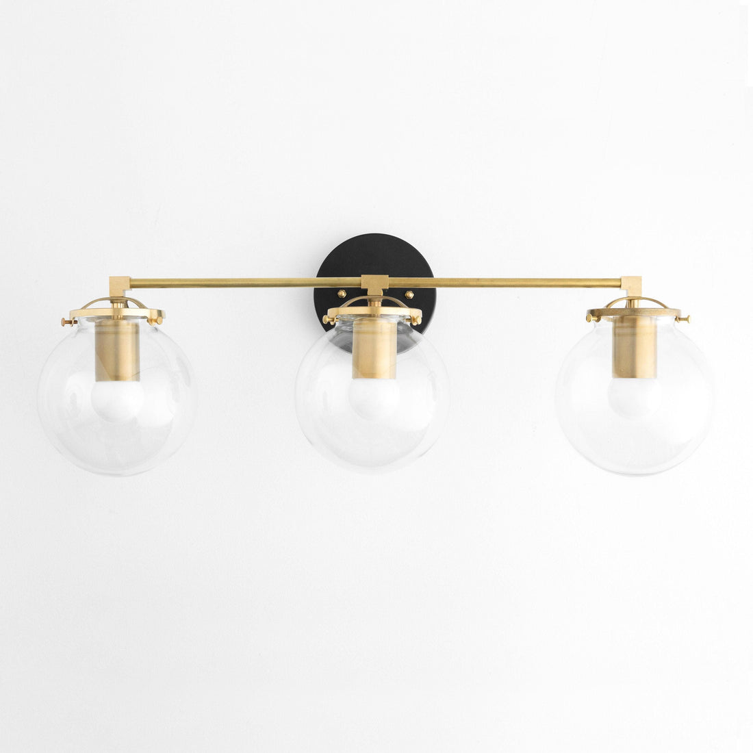 Glorica Glass 3 Shade Globe Vanity Light - Soft Bathroom Light Fixture
