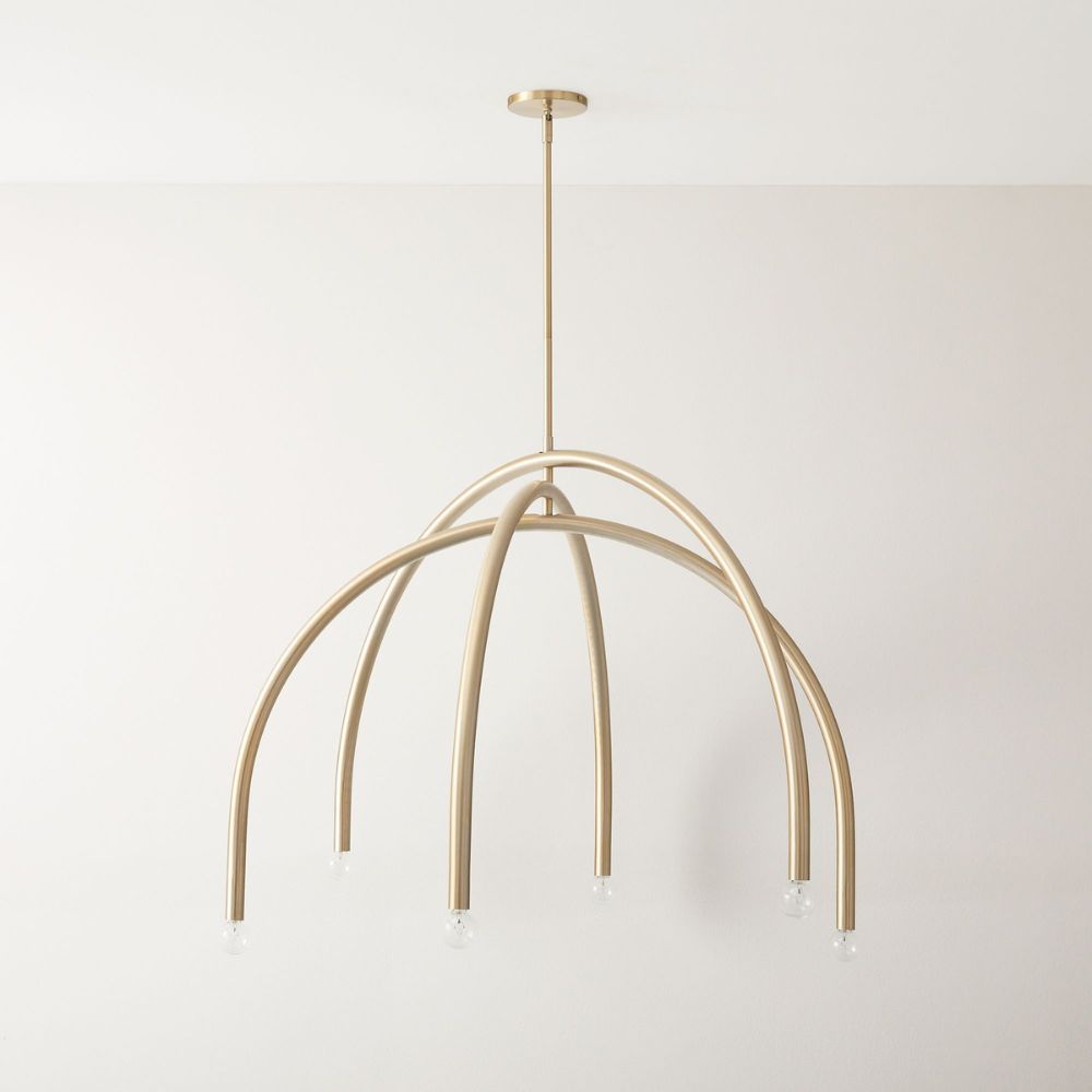 Borvia Rotatable Arm Chandelier - Modern Arc Metal Lamp for Living Room
