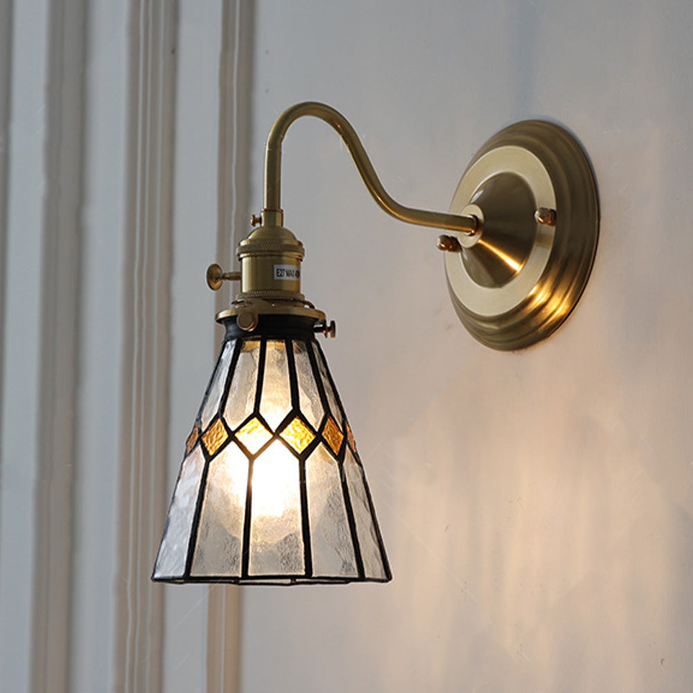 Stained Glass Wall Light - Vintage Petal Sconce For Living Room