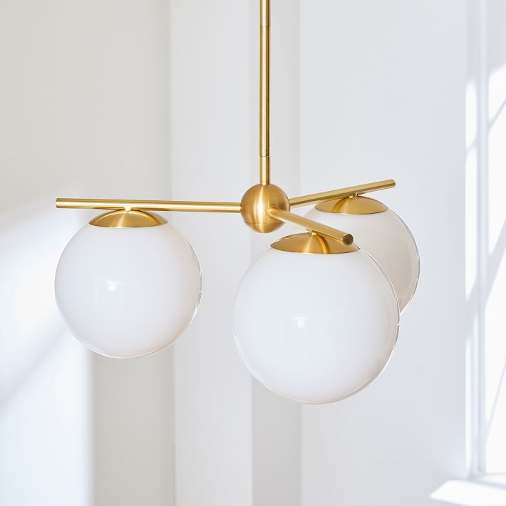 Alessora Brass Milk Glass Chandeliers- Great for Covered Outdoor Areas