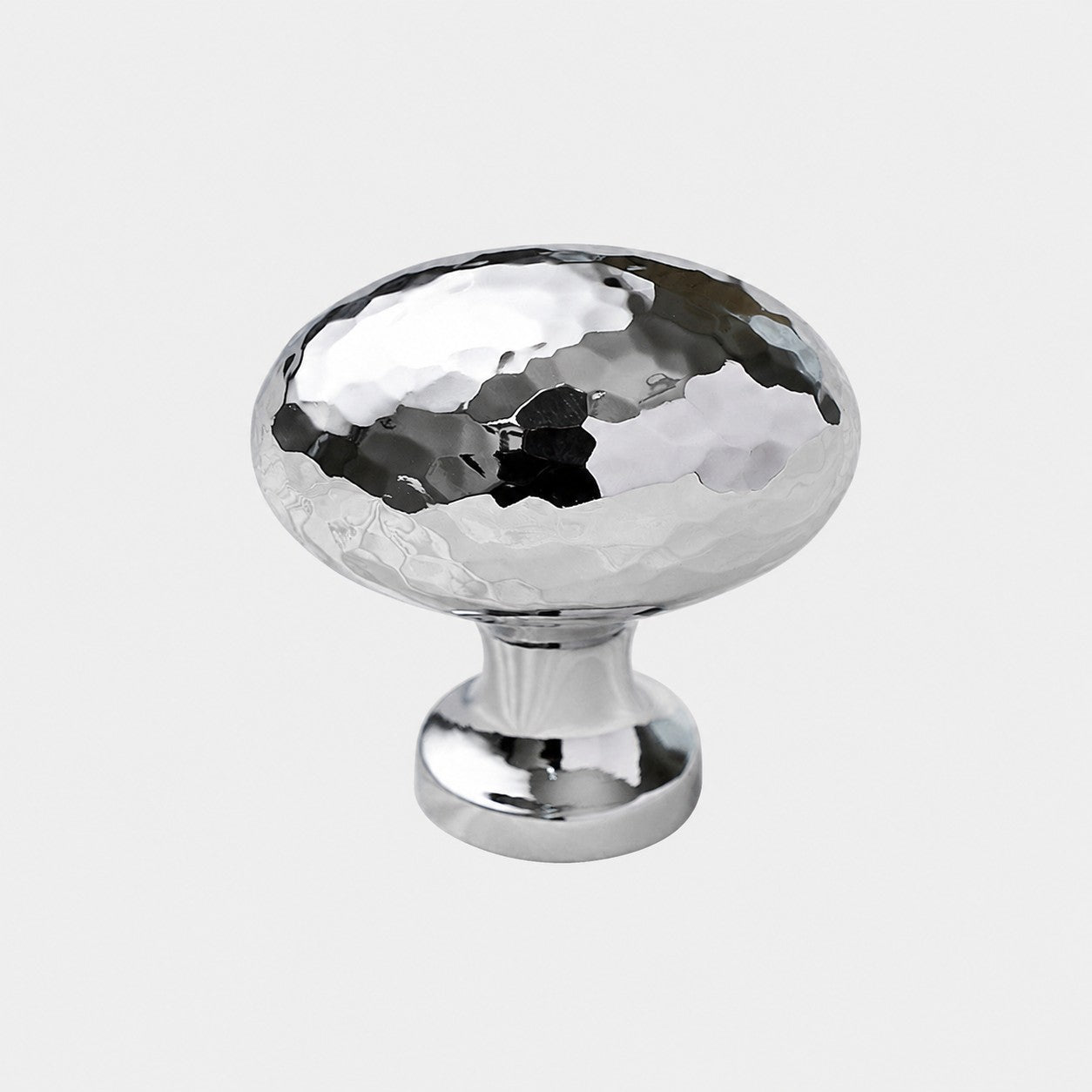 Large hand-hammered silver pigeon egg cabinet knob