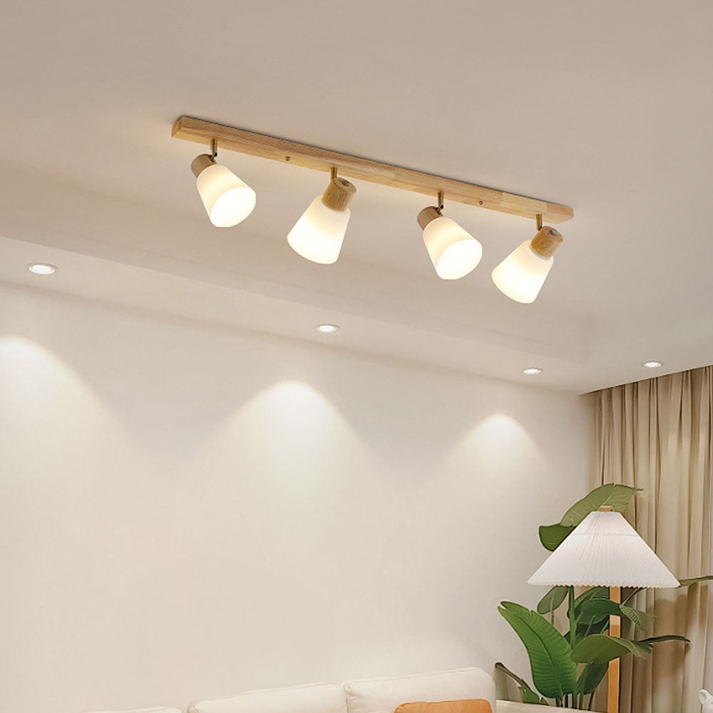 Wood Track Lighting - Modern Rotatable Minimalist Hallway Light