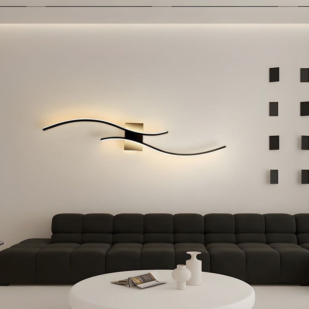 Curve LED Wall Light - Modern Acrylic Dimmable Design for Living Room