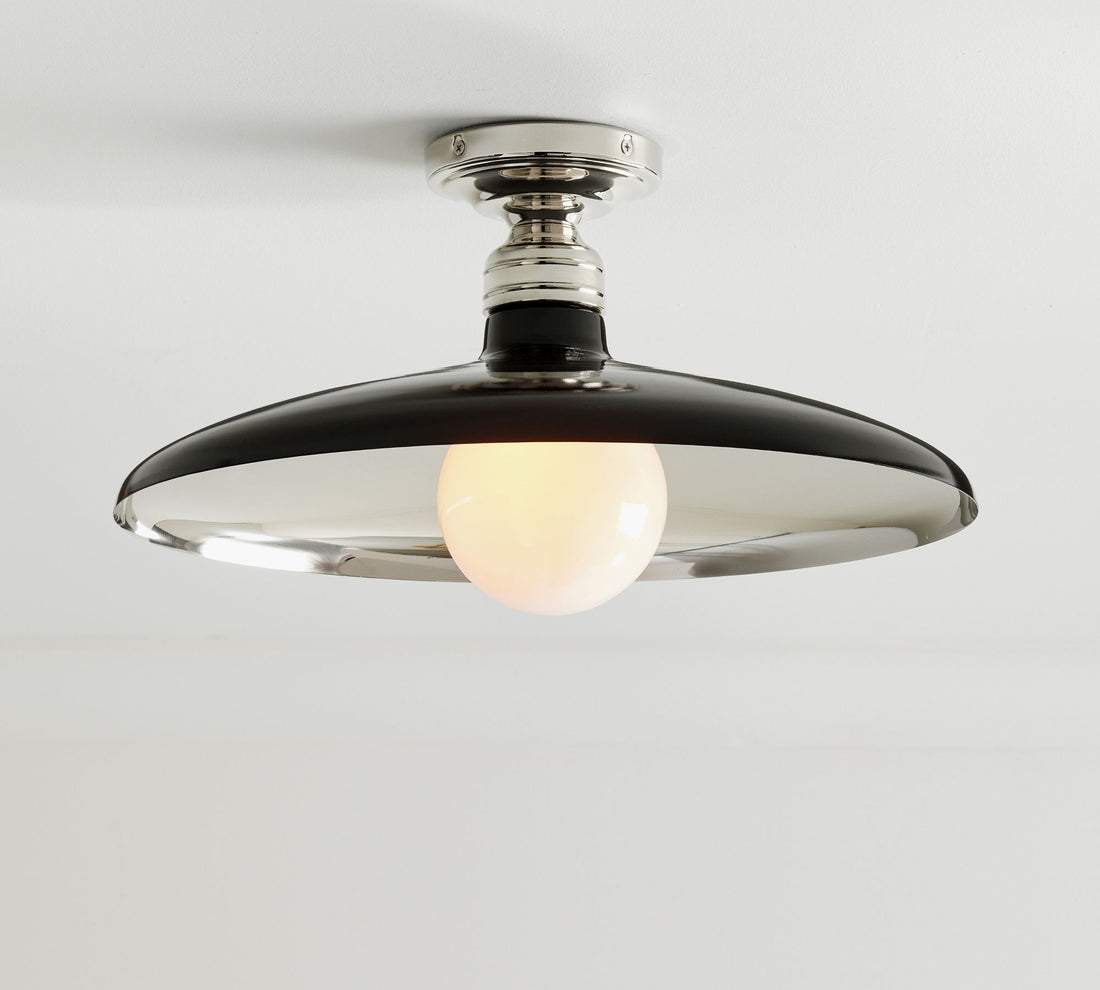 Forvara Rustic Metal Ceiling Light - Black Flush Mount for Entryway