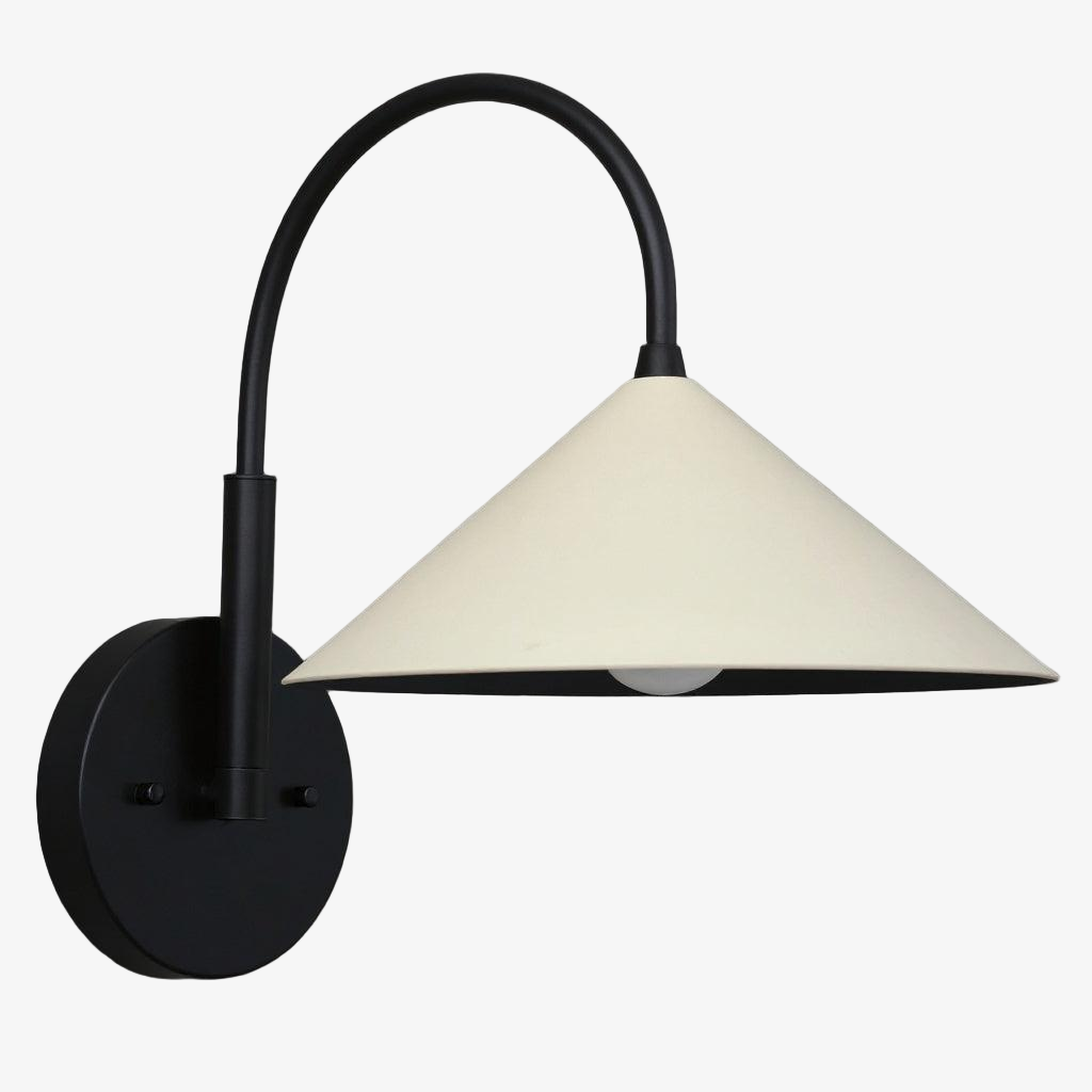 Curva Metal Vintage Wall Sconce  - Elegant Cone Shade for Bedrooms