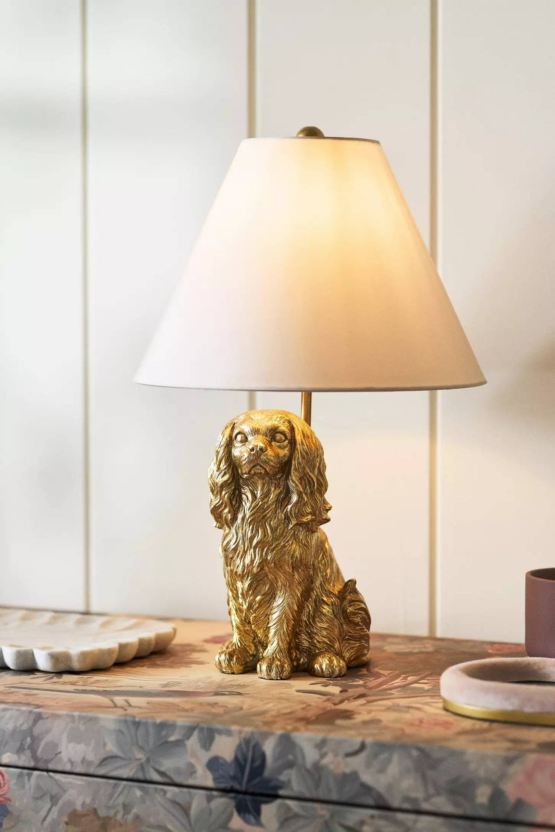 Pawdia Unique Table Lamp - Decorative Fabric Animal Bedside Lamp
