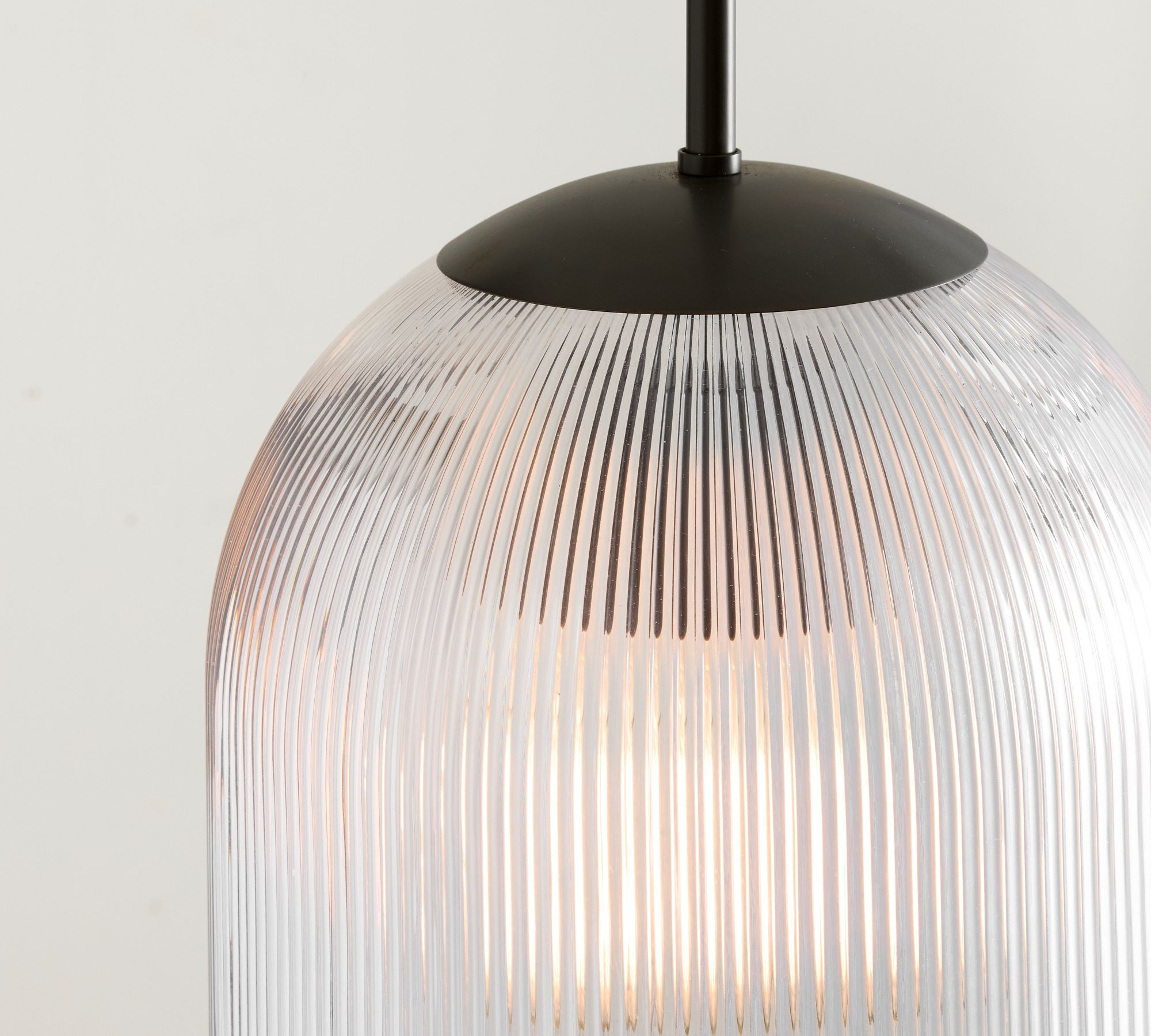 Bravira Ribbed Glass Pendant Light - Elegant Kitchen Island Lamp