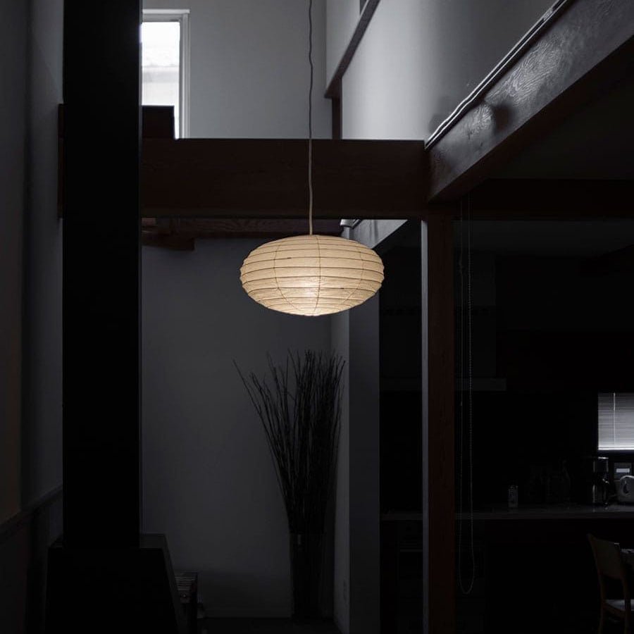Washi Paper Pendant Lamp - Minimalist Japanese Light for Bedroom Decor