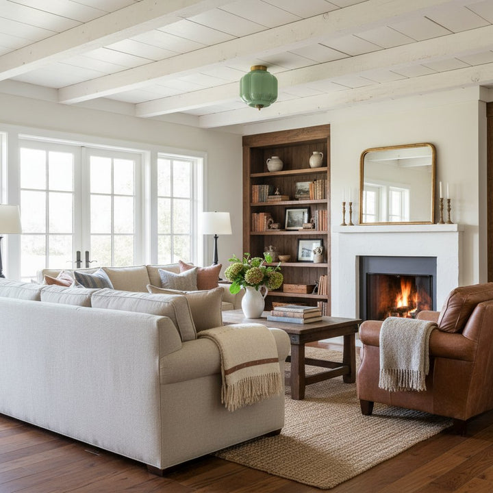 Vintage Eloise Milchglas Deckenleuchte - Vintage Charme Soft Glow