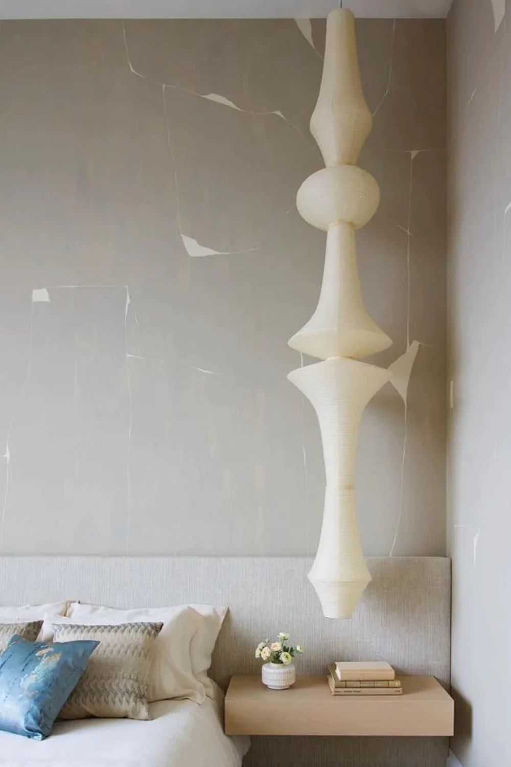 Washi Paper Pendant Swag Light - Japanese Hanging Lamp for Bedroom