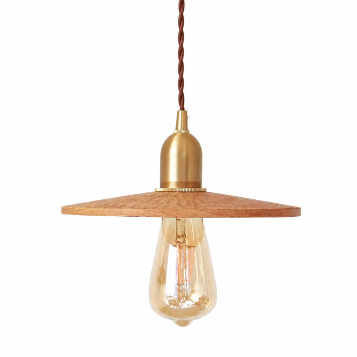 Cherry wood carved wooden pendant light shade