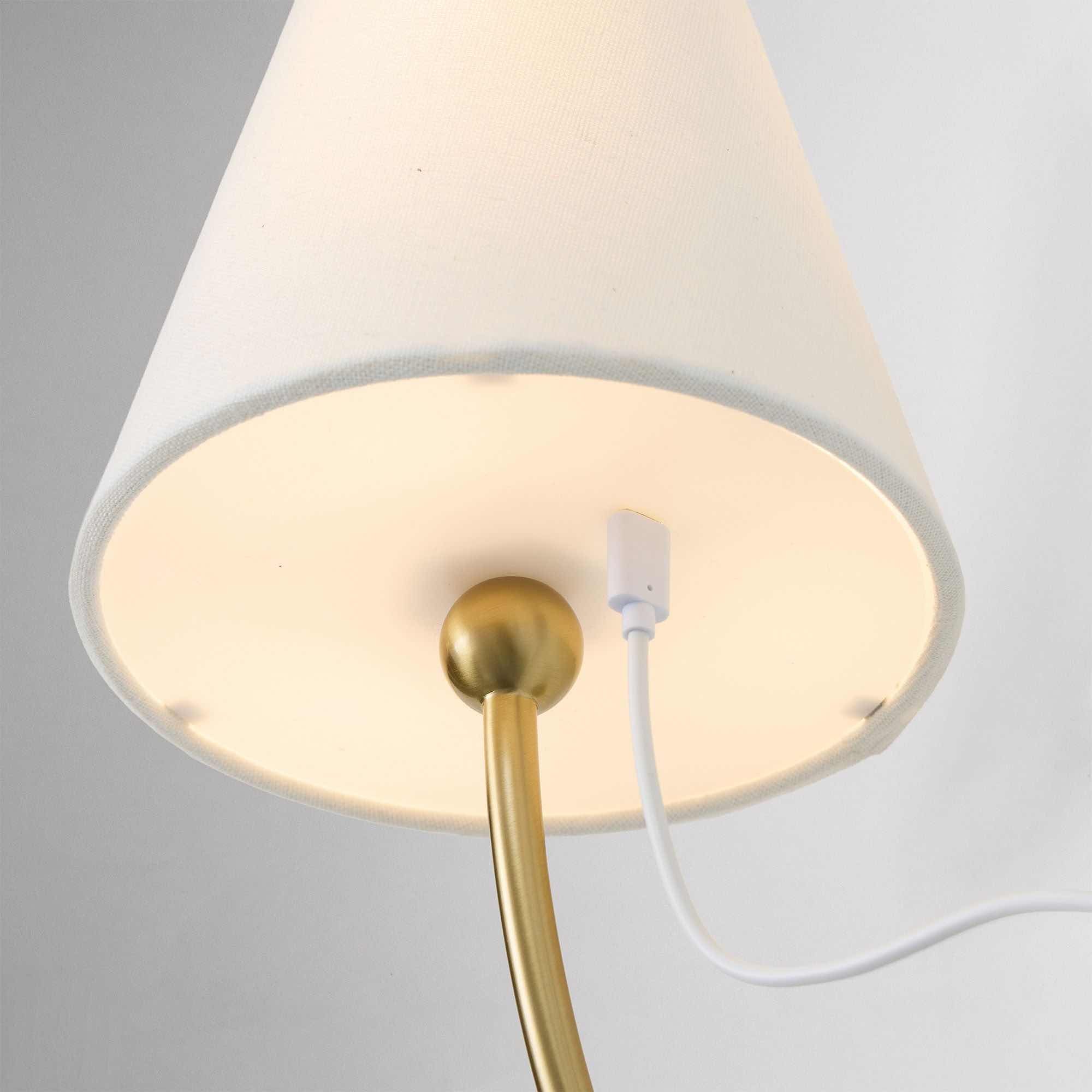 Roven Rechargeable Wall Sconce - Modern Cordless Fabric Shade for Bedroom