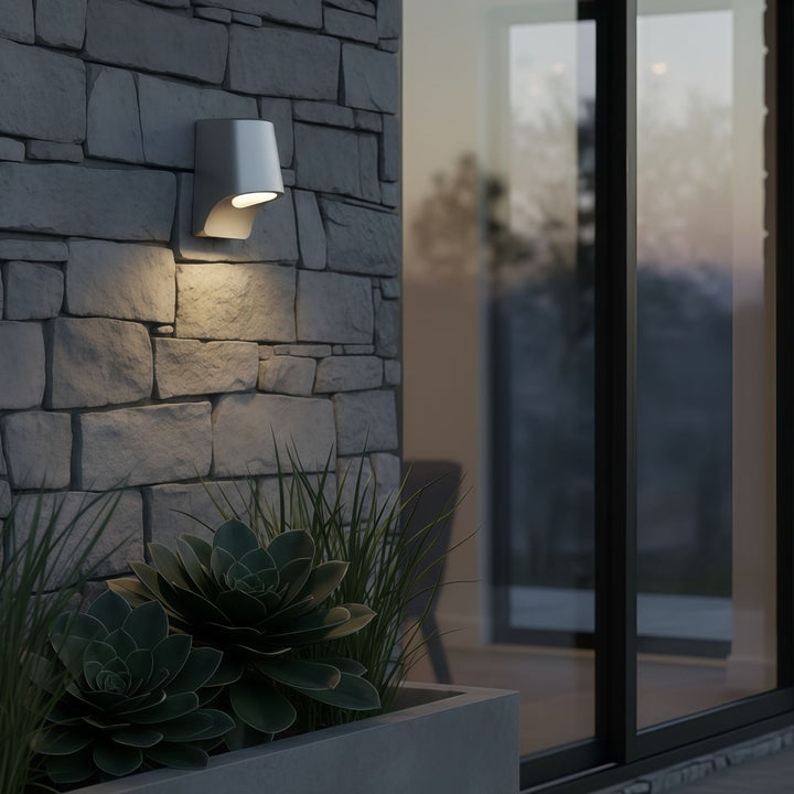 Rivathis Minimalist Metal Pewter Wall Lantern — Stylish Porch Fixture Ideal for Entry or Garden