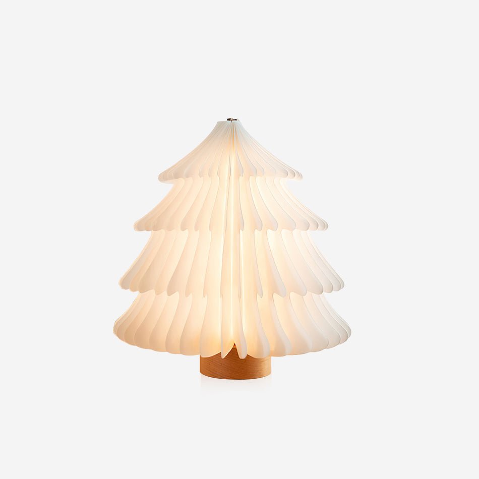 Faltbare Weihnachtsbaum-Tischlampe – LED-Licht aus Holz für das Wohnzimmer