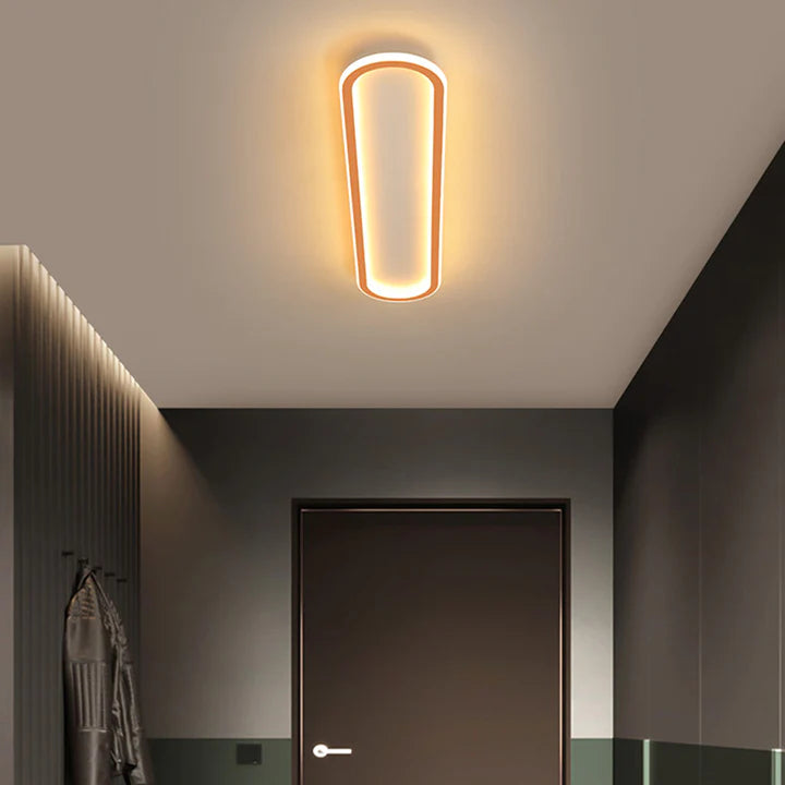 Oval LED Ceiling Light - Gold Art Deco Design Lamp for Modern Homes