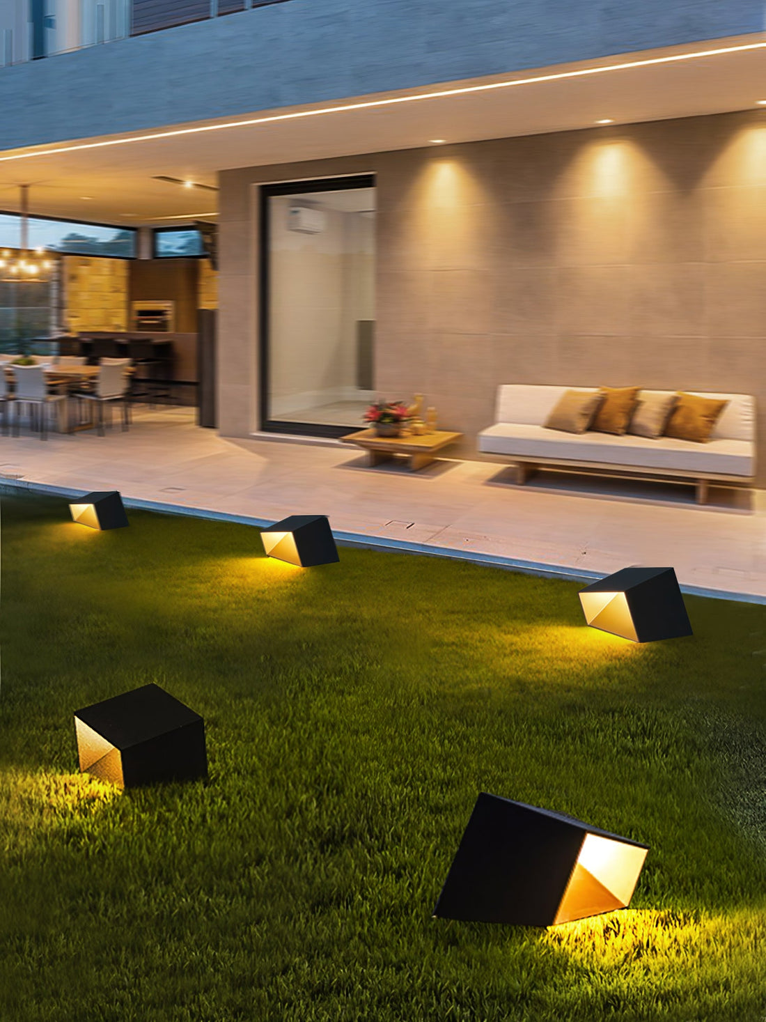 Cube Garden Solar Light - Compact LED Lamp for Patio & Small Gardens