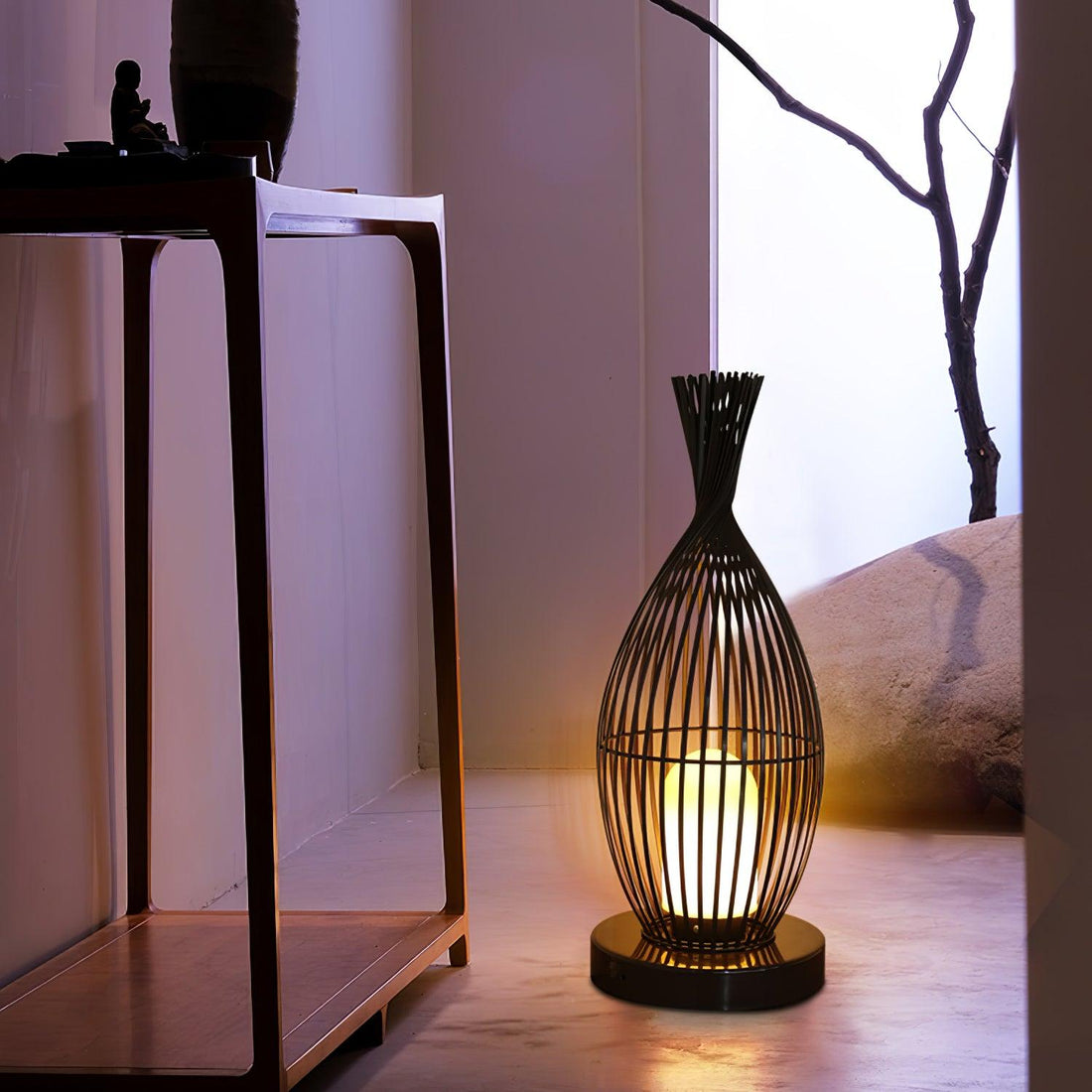 Modern Lantern Light - Spherical Striped Ambience Lamp for Outdoor