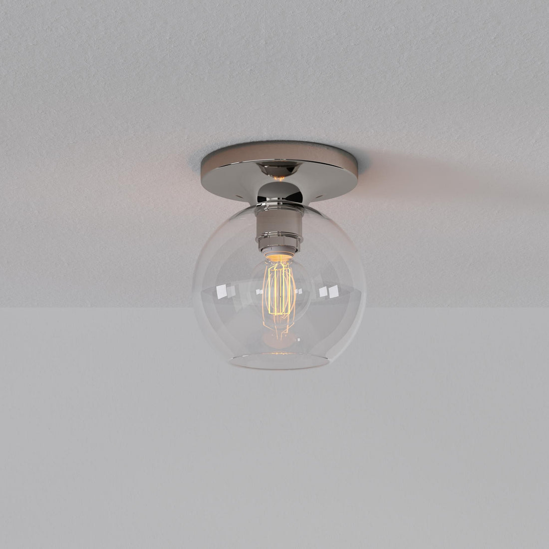 Selvion Modern Globe Ceiling Lamp - Damp-Rated Bathroom Lighting - Luxe Glass Shade