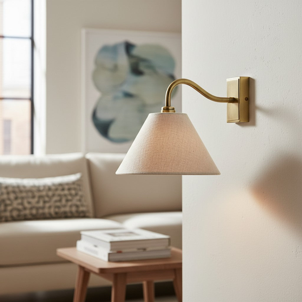 Lumweve Wall Light - Pleated Look Shade Refined Sconce for Corridor and Study