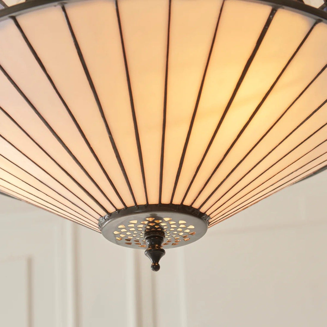 TF Fargo Adjustable Pendant with Stained-Glass Inspired Inverted Shade for Island and Dining