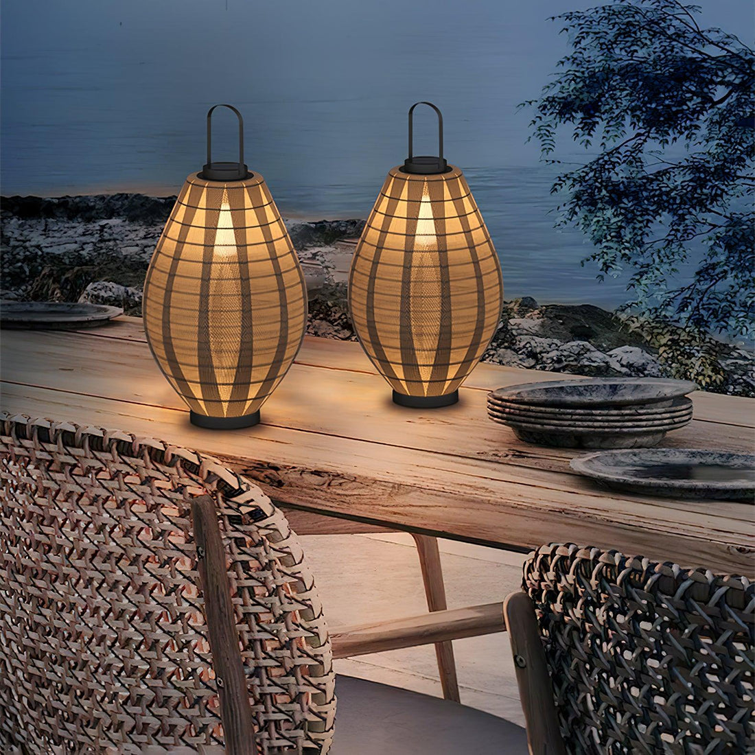 Mesh Beacon Outdoor Lamp - Waterproof Teardrop Stainless Steel Light