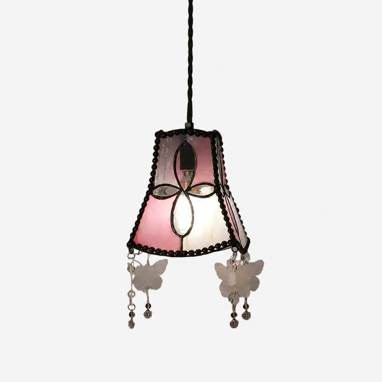 Shell Butterfly Stained Pendant Light