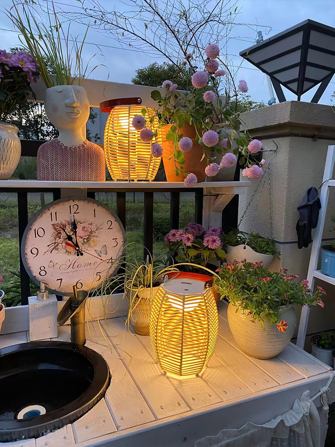 Lantern Built-in Battery Table Lamp - Portable Lamp for Bedroom