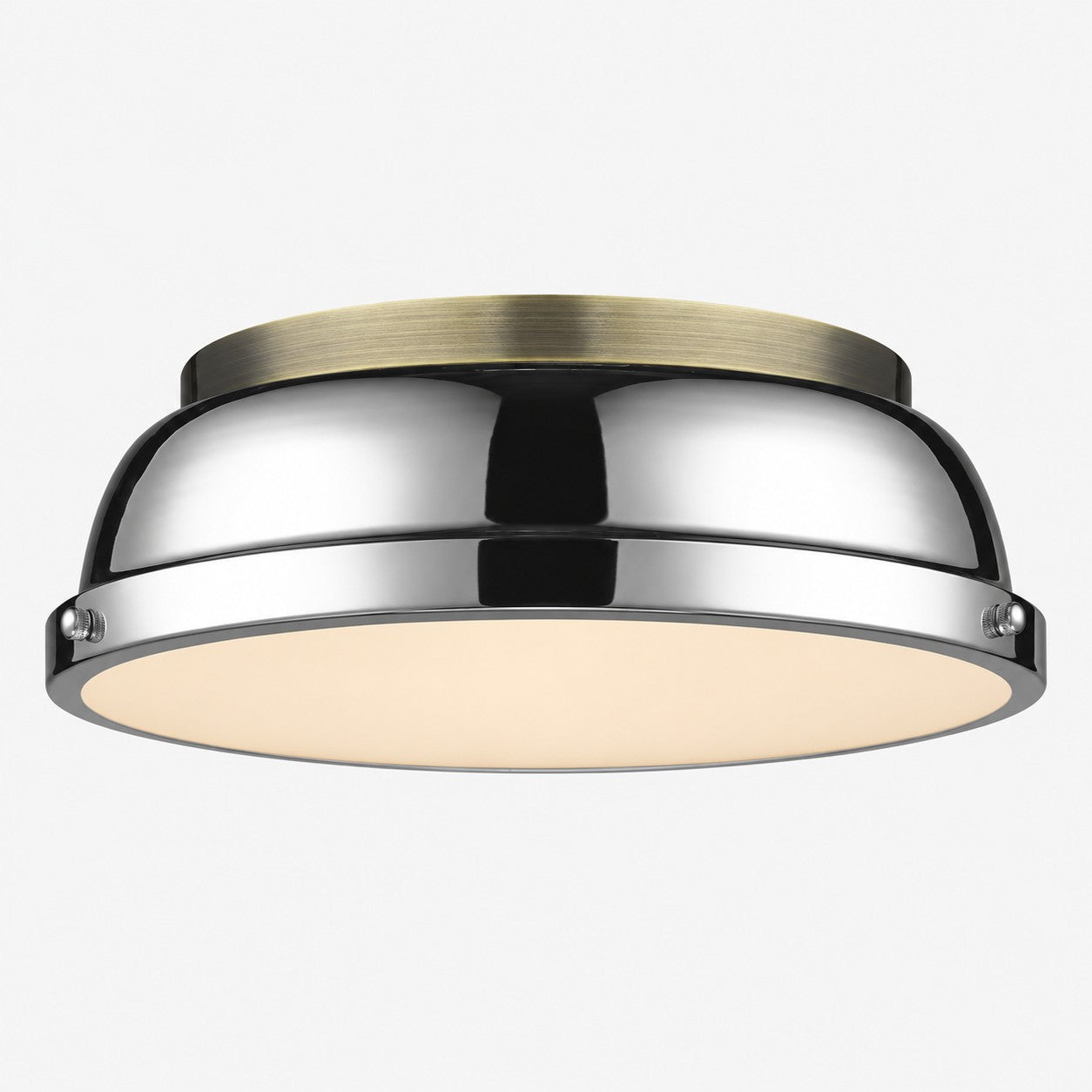 Metal Flush Mount Ceiling Fixture with Frosted Diffuser
