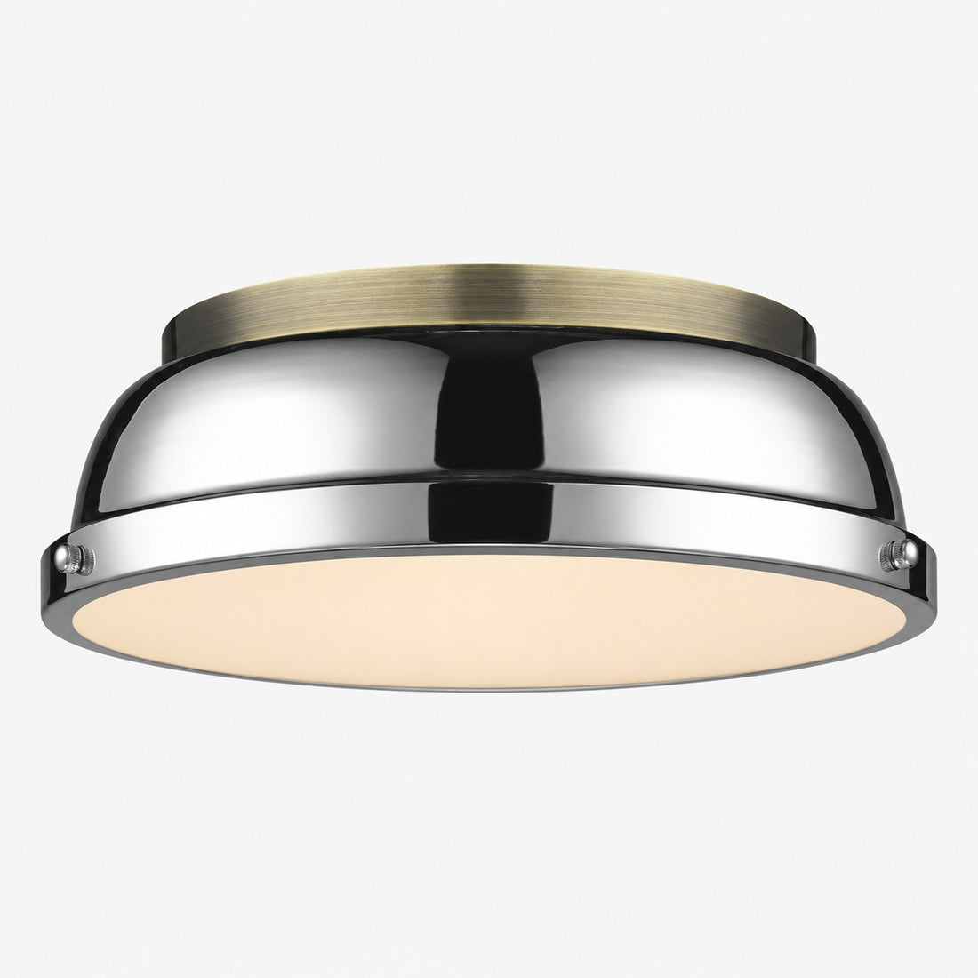 Metal Flush Mount Ceiling Fixture with Frosted Diffuser