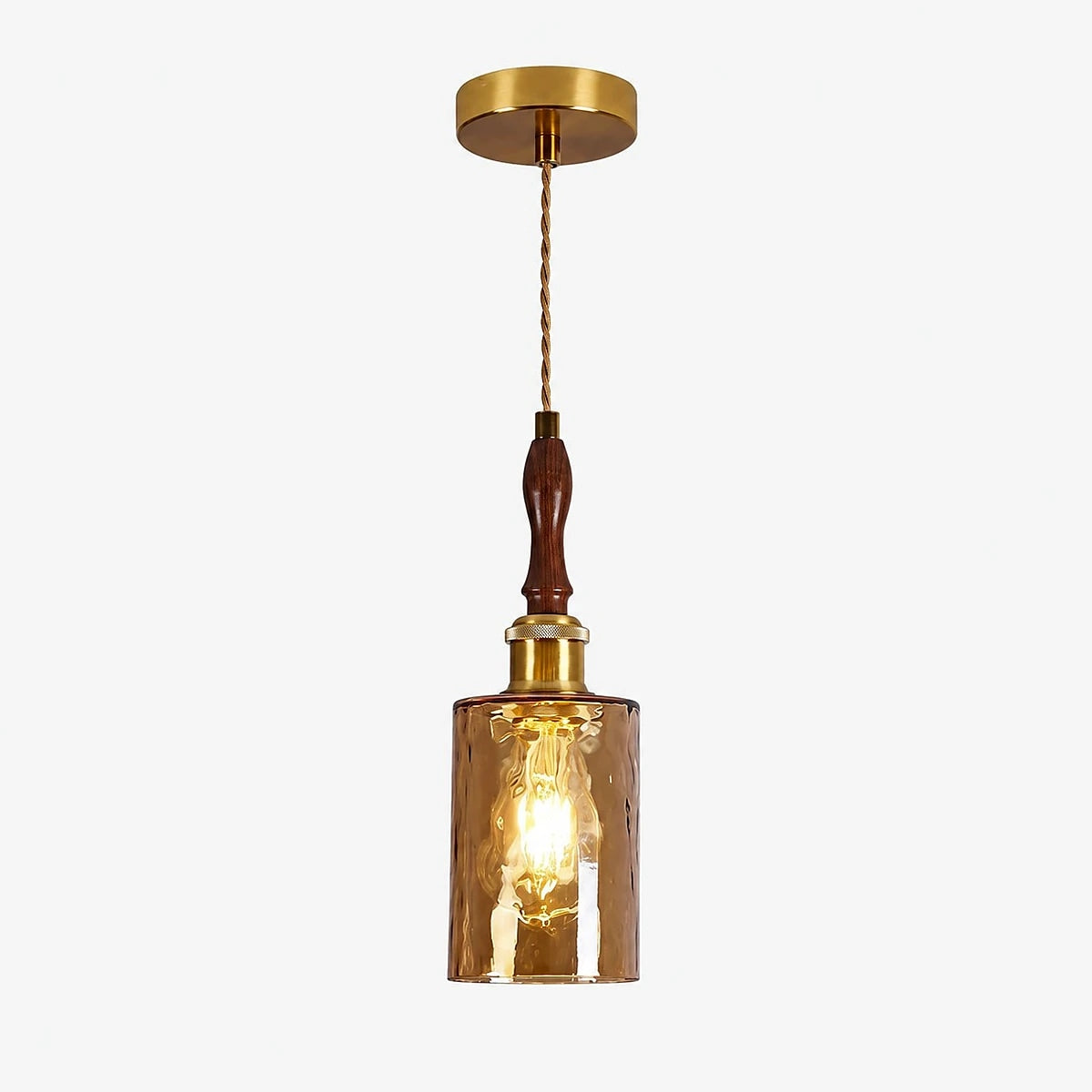 01 amber glass brass wood pendant sku