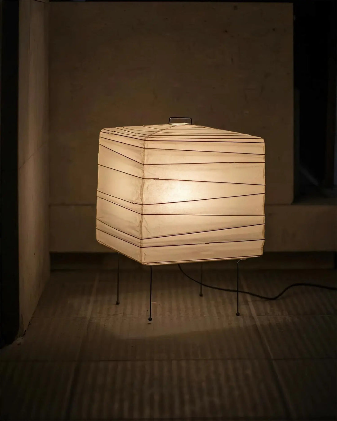 Minimalist Cube Table Lamp - Paper Lantern Inspired Lamp for Bedroom
