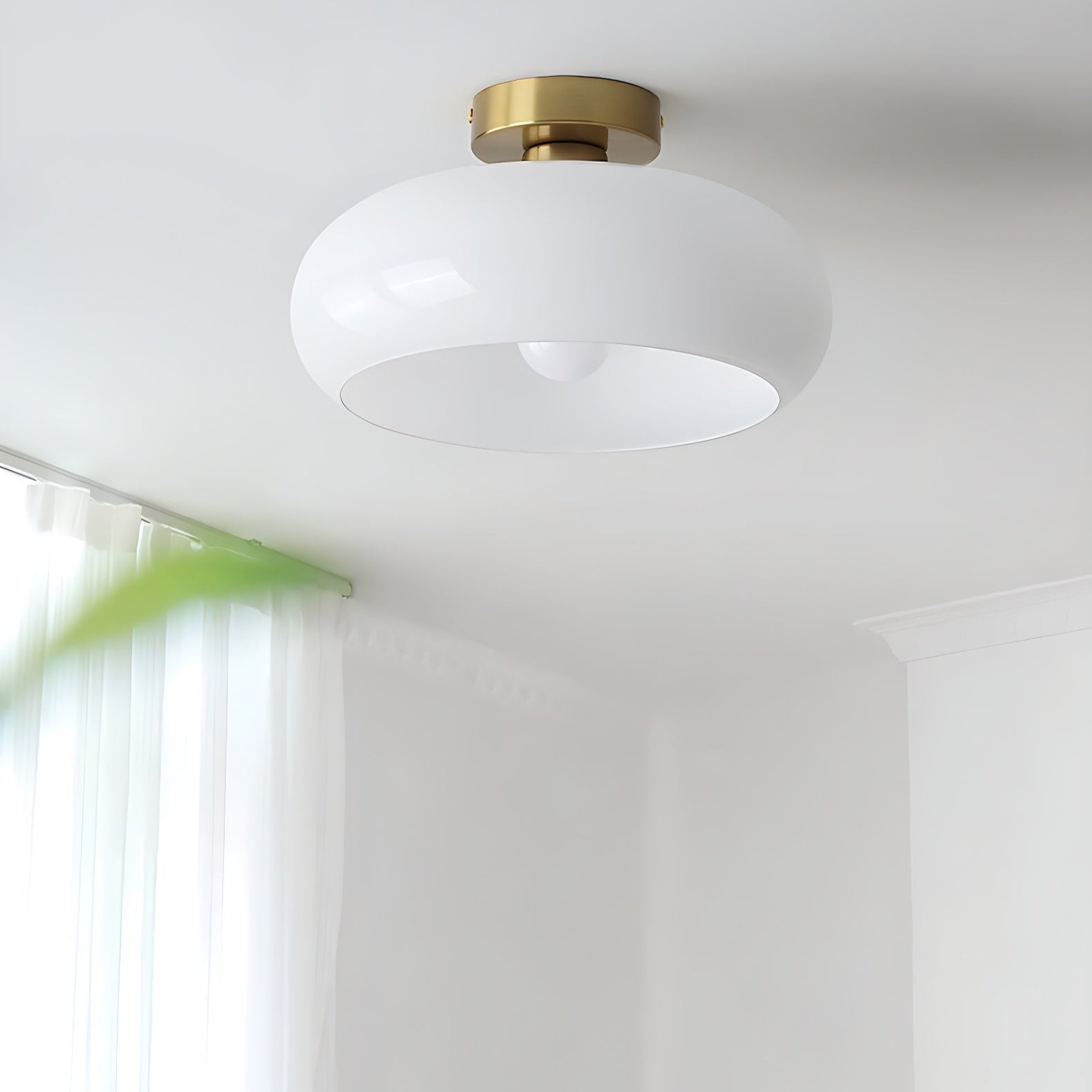 Bauhaus Brass Disc Vintage Ceiling Lamp